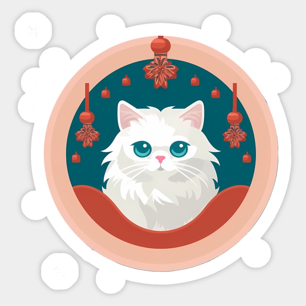 Persian Cat Xmas  Ornament, Love Cats Sticker by logiamerch
